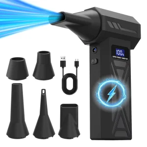 4 Gear Air Duster 110000RPM Turbo Fan Air Blower Rechargeable Violent Fan for Car Outdoor and Indoor Use
