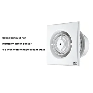 4 Inch ABS Ducted Extractor Fan Wall Window Mounted Bathroom Kitchen Toilet Ventilator Humidity Sensor 220V Household OEM