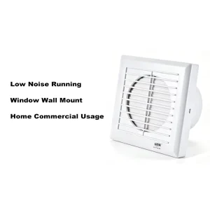4 Inch ABS Window Wall Exhaust Fan AC Ball Bearing Low Noise (35 DB) CE RoHS Household Bath Kitchen Commercial 12W 1 Year