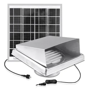 4 Inch Axial Flow Exhaust Fan 8W Solar Power Wall Mounted Stainless Steel Rain Cap Louver Design Brushless DC ODM OEM Dual Ball