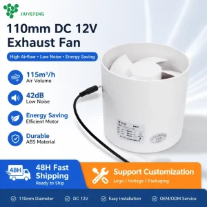 4 Inch Electric Plastic Inline Duct Exhaust Fan 115 m³/h with Hydraulic Bearing for Home and Aquarium Ventilation