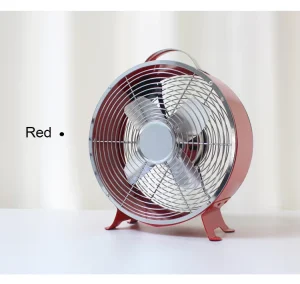 4″ Retro Desk Fan Mechanical Control AC DC Bronze Alarm Clock Fan Table Classic Metal Fan HJ 4UC