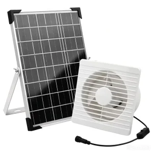 4-inch Solar/DC Exhaust Fan High Air Volume 5V Energy-saving 4W Window-mounted 2-Year Warranty Chicken Coops Pet 8
