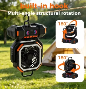 40000mAh Solar Rechargeable Remote controlled LED Light Charging USB Camping Tent Fan