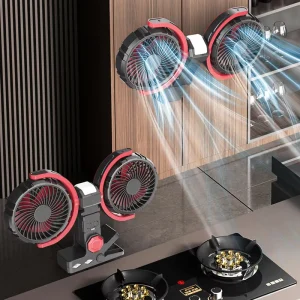 4000mAh Plastic Portable Rechargeable USB Electric Desk Fan 360 Degree Rotation Oscillating Type C Charging Handheld Household