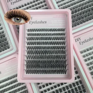 40P Mixed Individual Lash Clusters 200pcs Pre Cut Segment Cluster Lashes for Eyelash DIY Lash Extension Fan Eyelashes