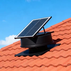 40W Monocrystalline Solar Hybrid Brushless DC AC Roof Vent Heat Extractor Hot Air Axial Flow Exhaust Fan 12inch