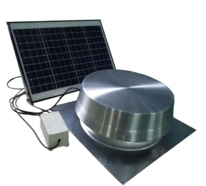 40W Solar Attic Fan DC Roof Ventilator Max 1249 CFM 4000mAh Lithium Battery Corrosion Resistant Aluminum Housing