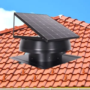40W Solar Attic Fan HVAC Axial Roof Exhaust 3000 SqFt Metal Shell Vent Hail Weather Resistance OEM Customizable Brushless DC