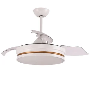 42 Inch ABS Ceiling Fan with Lights Invisible Blade Retractable with Light