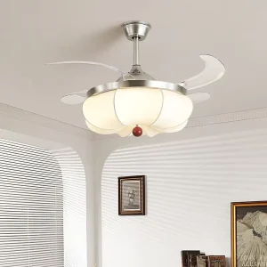 42 Inch Bedroom Reading Living Room Invisible Smart Home Medieval Style Ceiling Fans with Lights Lamp Covers and Remote Control