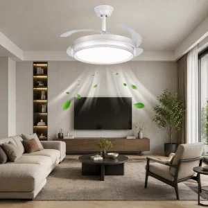 42 Inch Ceiling Fan Light 96W Super Bright LED 6 Speed Motor Remote Control Quick Ship For Bedroom Living Space