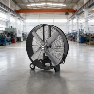 42 Inch Industrial Fan Black Color Four Aluminum Blades Commercial Metal Fan