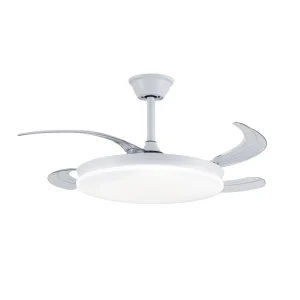 42 Inch Invisible Ceiling Fan with Light Smart WiFi App Control Retractable Blades DC Motor LED Dimmable Ceiling Fan