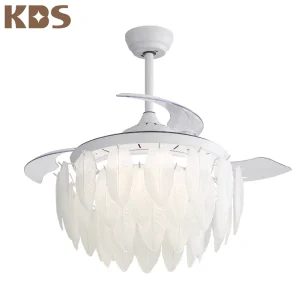 42 Inch Invisible Retractable Ceiling Fan with Light and Remote Control Ventilador De Techo
