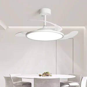 42 Inch LED Foldable Ceiling Fan 6 Speed Remote Control Full Spectrum Light Modern Design Home Living Room Bedroom Dining Room