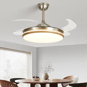 42 Inch LED Light Living Room Bedroom Ceiling Fan Music 500mm 32W Remote Control Foldable Remote 500mm 32W Led Ceiling Fan