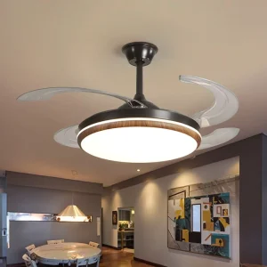 42 Inch LED Smart Ceiling Fan with LED Lamps DC Motor 4 Blades 6-Speed Dimmable Remote Control Wi-Fi Connectivity Modern Design