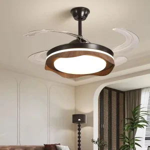 42 Inch Led Smart Ceiling Fans with Led Lamps Lights Read Rotation for Living Room Home with Remote Control Wifi