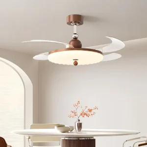 42 Inch Led Smart Ceiling Fans with Led Lamps Lights Read Rotation for Living Room Home with Remote Control Wifi