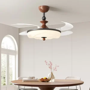 42 Inch Luxury Smart Ceiling Fan with Lights Low Profile Living Room Lamp New 220v Remote Control DC Motor