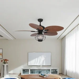 42 Inch Modern LED Ceiling Fan Light with Remote Control 3 Speed for Living Room Indoor Outdoor Use 220V ABS Blades
