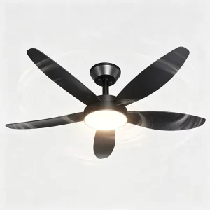 42 Inch Modern LED Ceiling Fan with 5 ABS Blades and Remote Control DC Motor for Living Room