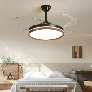 42 Inch Modern LED Chandelier Lamp with Smart Remote Control Living Room Dining Room Nordic 220V BLDC Ceiling Fan ABS DC Motor