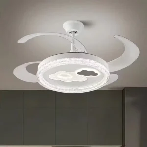 42 Inch Modern Minimalist LED Ceiling Fan with DC Motor Remote Control & Iron Body Golden Finish for Living Dining & Bedroom