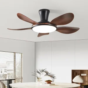 42 Inch Modern Smart 5 Straight Blades and LED Light Remote Control DC Motor 220V 110V Ceiling Fan with Light