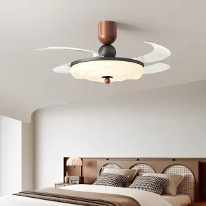 42 Inch Motor LED Smart Ceiling Fan with 6 Speed Remote Control Dimmable Lights for Living Room Home Use