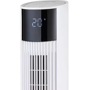 42 Inch Pedestal Bladeless Electric Air Cooler Tower Fan Oscillating Remote App Controlled Low Noise Plastic Home Hotel