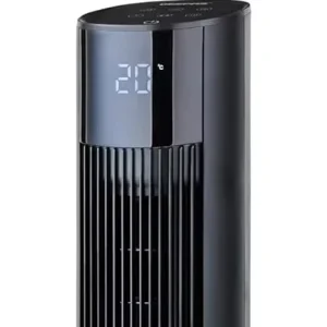 42 Inch Pedestal Bladeless Electric Air Cooler Tower Fan Oscillating Remote App Controlled Low Noise Plastic Home Hotel Use