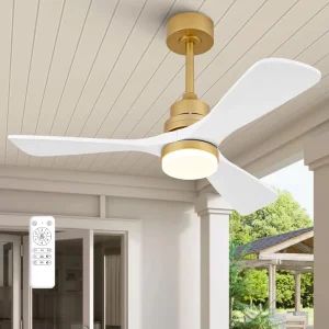 42 Inch Smart Ceiling Fan LED Light 6 Speed Adjustable App Voice Control Remote 3 Blade 29dB Quiet Household Metal