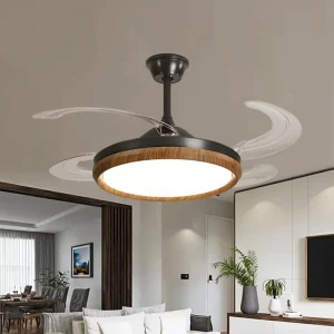 42 Inch Walnut DC Motor LED Smart Ceiling Fan with 6-Speed Remote Control Energy Efficient LED Lights