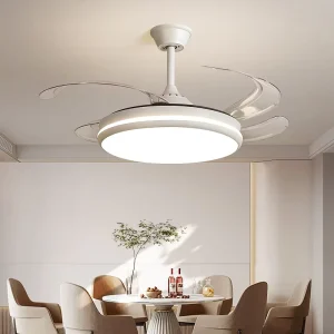 42inch Retractable Ceiling Lights Remote Control DC Motor Modern Chandeliers Ceiling Fan for Bedroom Living Room Ventilador Led