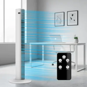 43 Inch Tower Fan Remote Control LED Night Display Sleep Timer Oscillation Air Circulation Cooling Fan