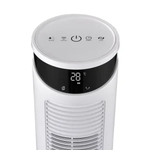 46 Inch AC DC Motor Electric Plastic Digital Air Cooling Bladeless Pedestal Fan Remote Control Oscillating Household Hotel Use