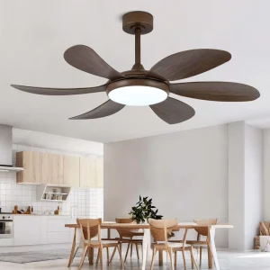 46 Inch Ceiling Fan with LED Light, 6 ABS Blades, Reversible BLDC Motor, 6-Speed Remote Control, Energy-Saving