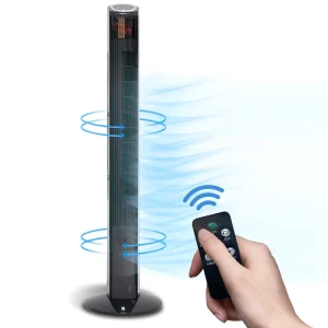 46 Inch Stand Fan LCD Display Remote Control 36 Inch Floor Fan 7.5H Timer Oscillating Bladeless Tower Fan