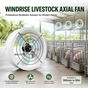 460mm Axial Exhaust Fan with Return Valve 5000m3/h FRP Anti-Corrosion Wall Fan Pure Copper Wire Motor Ball Bearing