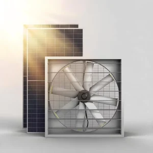 48 54 Inch Industrial Solar Negative Pressure Fan with 1100W Solar Panel Heavy Duty Wall Exhaust Fan for Factory Greenhouse