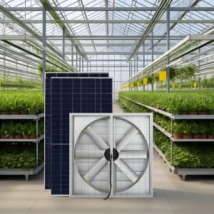 48-54 Inch Solar Plant Factory Ventilation Fan for Vertical Farming Indoor Agriculture Climate Control Air Circulation System