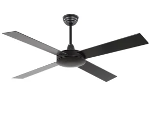 48 Inch Black Finish Ceiling Fan with Wood Blade and Remote Control Switch On/Off