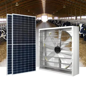 48 Inch Solar Powered Exhaust Fan Large Airflow Ventilator for Poultry Farm Greenhouse Warehouse Ventilation Cooling
