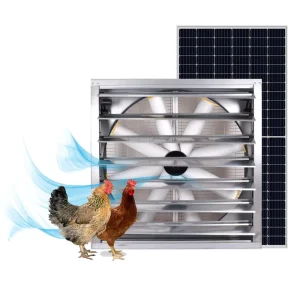 48 Inch Solar Wall Mounted Exhaust Fan Poultry Farm Chicken House Ventilation Livestock Barn Negative Pressure Cooling System