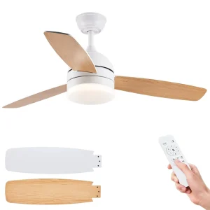 48″ Modern Ceiling Fan with Remote Control 6 Speed Reversible DC Motor Double Sided Blade Indoor Ceiling Fan with Light