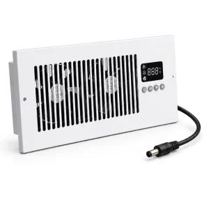 4×10 Register Booster Fan Smart Vent Fan with Thermostat Dual Fans Quiet HVAC Airflow Booster