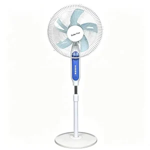 5 Blade ABS Plastic Solar Electric Air Cooling Fan Charging Indicator Light Remote Control Low Noise Timer for Household Hotel