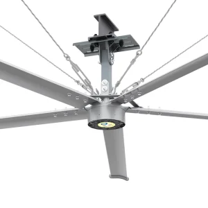 5 Blades 12ft Low Noise PMSM Motor Remote Control Industrial Warehouse Ceiling Fan with 39dB Quiet Operation